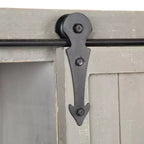 Armoire murale de rangement en bois avec 2 portes coulissantes de style grange – Gris rustique, 3 étagères