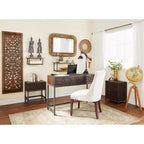 Grand Miroir Mural Rectangulaire en Rotin – Cadre Tressé en Bois Marron, 71,76 cm (l) x 99,39 cm (H)