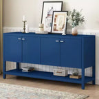 Console haute avec grand espace de rangement – MDF bleu, 76,4 cm (l) x 151,3 cm (H), Hall et Bureau