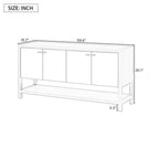 Console haute avec grand espace de rangement – MDF bleu, 76,4 cm (l) x 151,3 cm (H), Hall et Bureau