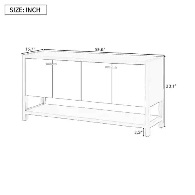 Console haute avec grand espace de rangement – MDF bleu, 76,4 cm (l) x 151,3 cm (H), Hall et Bureau