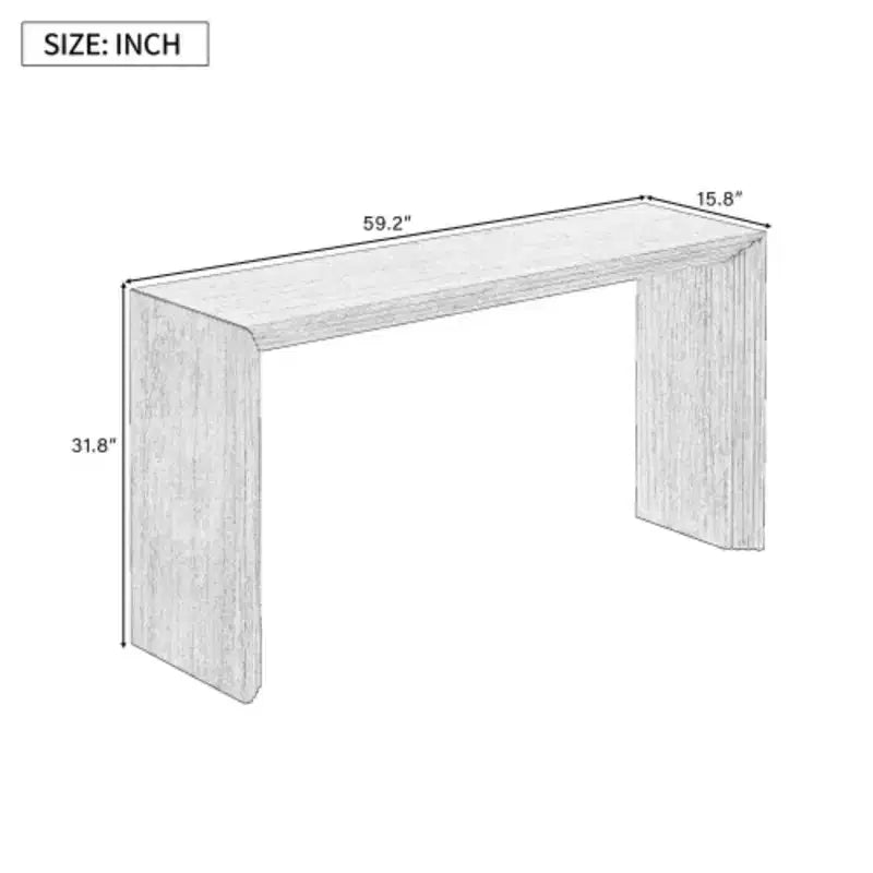 Console moderne – Placage de bois de paulownia, Noir, 31,8" l. x 59,2" H, Foyer et entrée