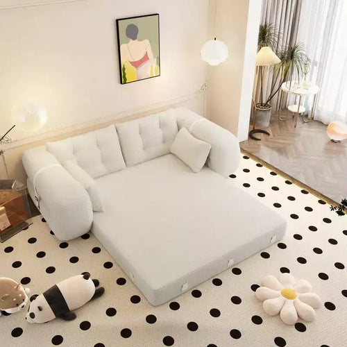 Canapé-lit convertible 3-en-1 Teddy – Fausse fourrure de mouton, 78,7 po L, capacité de 136 kg