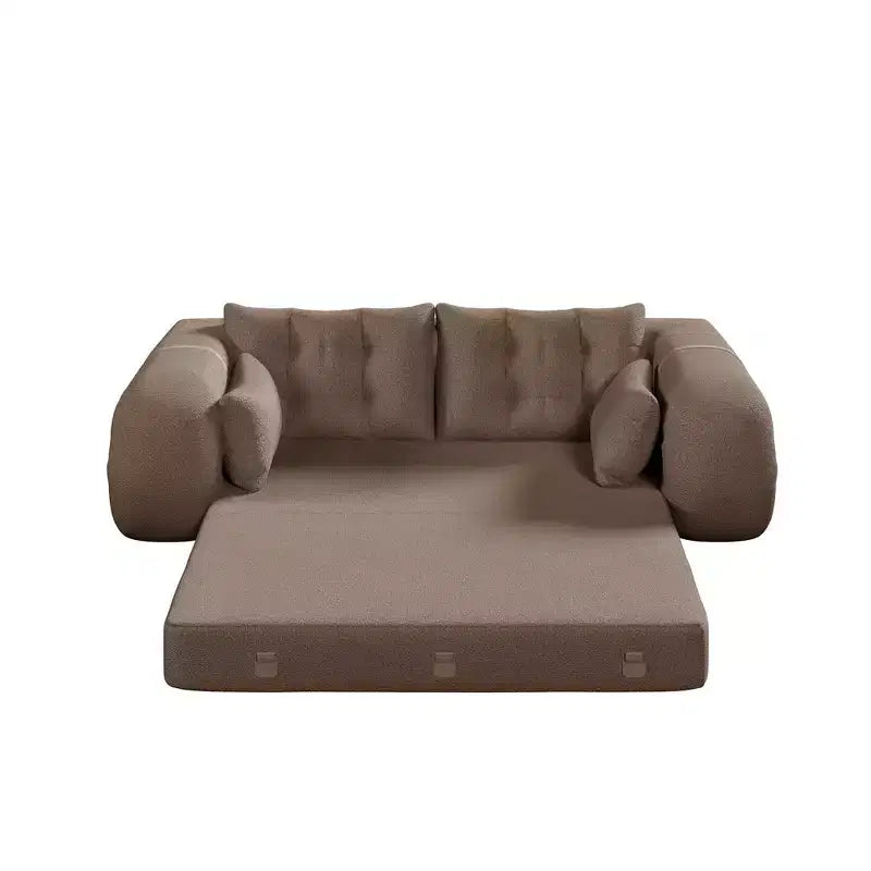 Canapé-lit convertible 3-en-1 Teddy – Fausse fourrure de mouton, 78,7 po L, capacité de 136 kg