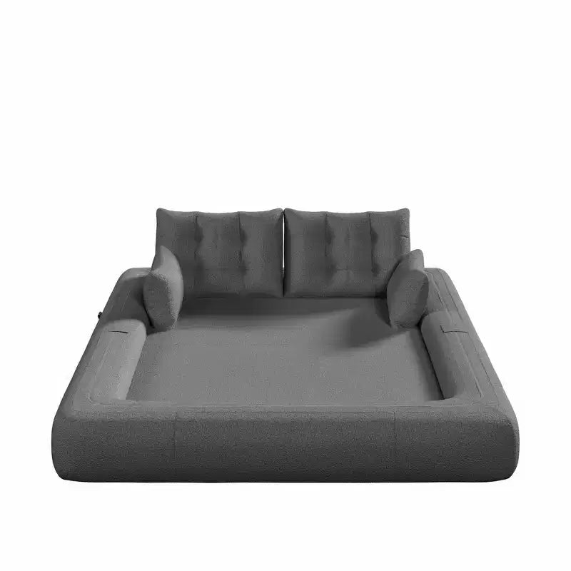 Canapé-lit convertible 3-en-1 Teddy – Fausse fourrure de mouton, 78,7 po L, capacité de 136 kg