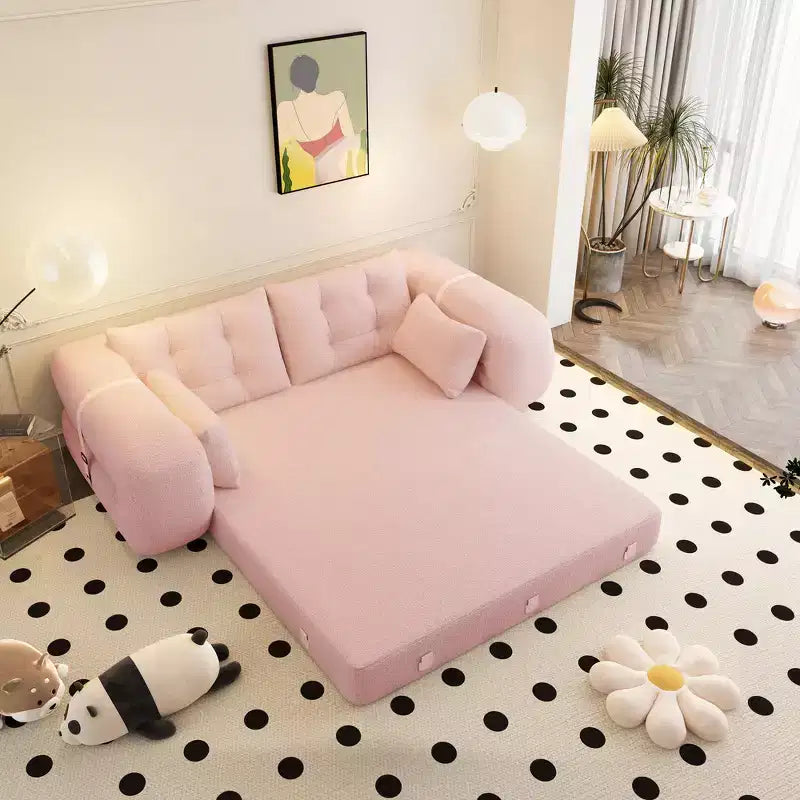 Canapé-lit convertible 3-en-1 Teddy – Fausse fourrure de mouton, 78,7 po L, capacité de 136 kg
