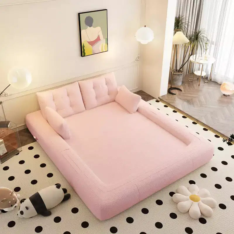 Canapé-lit convertible 3-en-1 Teddy – Fausse fourrure de mouton, 78,7 po L, capacité de 136 kg