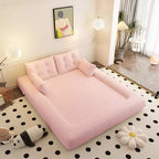 Canapé-lit convertible 3-en-1 Teddy – Fausse fourrure de mouton, 78,7 po L, capacité de 136 kg
