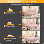 Canapé-lit convertible 3-en-1 Teddy – Fausse fourrure de mouton, 78,7 po L, capacité de 136 kg