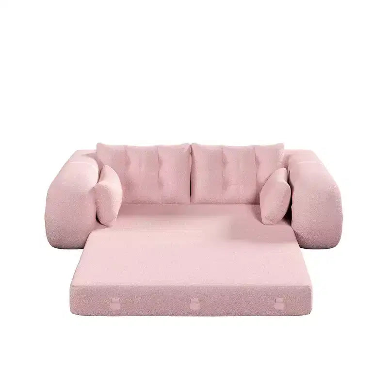 Canapé-lit convertible 3-en-1 Teddy – Fausse fourrure de mouton, 78,7 po L, capacité de 136 kg
