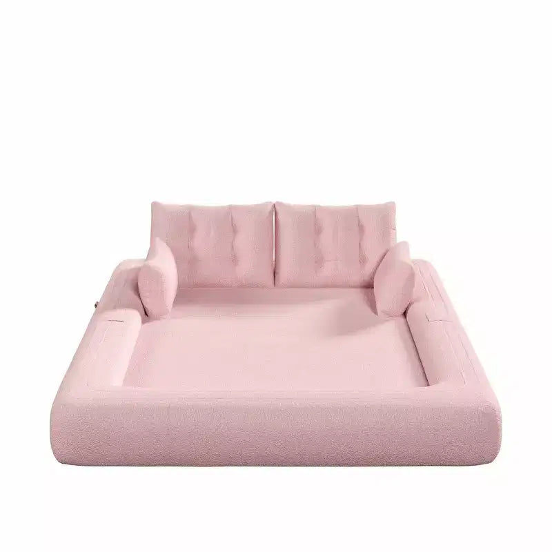Canapé-lit convertible 3-en-1 Teddy – Fausse fourrure de mouton, 78,7 po L, capacité de 136 kg