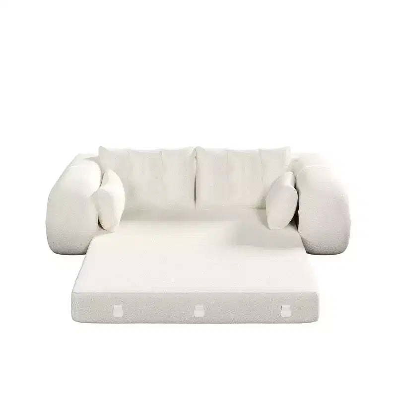 Canapé-lit convertible 3-en-1 Teddy – Fausse fourrure de mouton, 78,7 po L, capacité de 136 kg