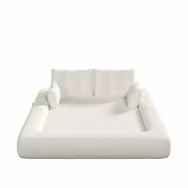 Canapé-lit convertible 3-en-1 Teddy – Fausse fourrure de mouton, 78,7 po L, capacité de 136 kg