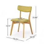 Ensemble de salle à manger 5 pièces style milieu de siècle – Table en bois d'hévéa et 4 chaises rembourrées, 4 places