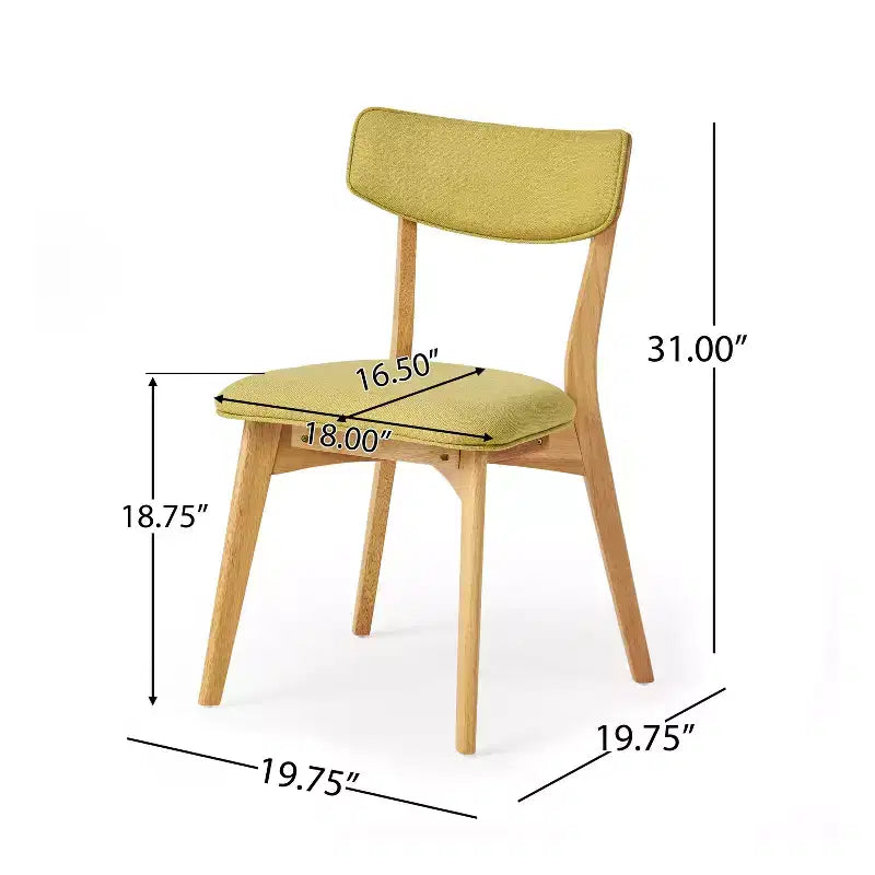 Ensemble de salle à manger 5 pièces style milieu de siècle – Table en bois d'hévéa et 4 chaises rembourrées, 4 places