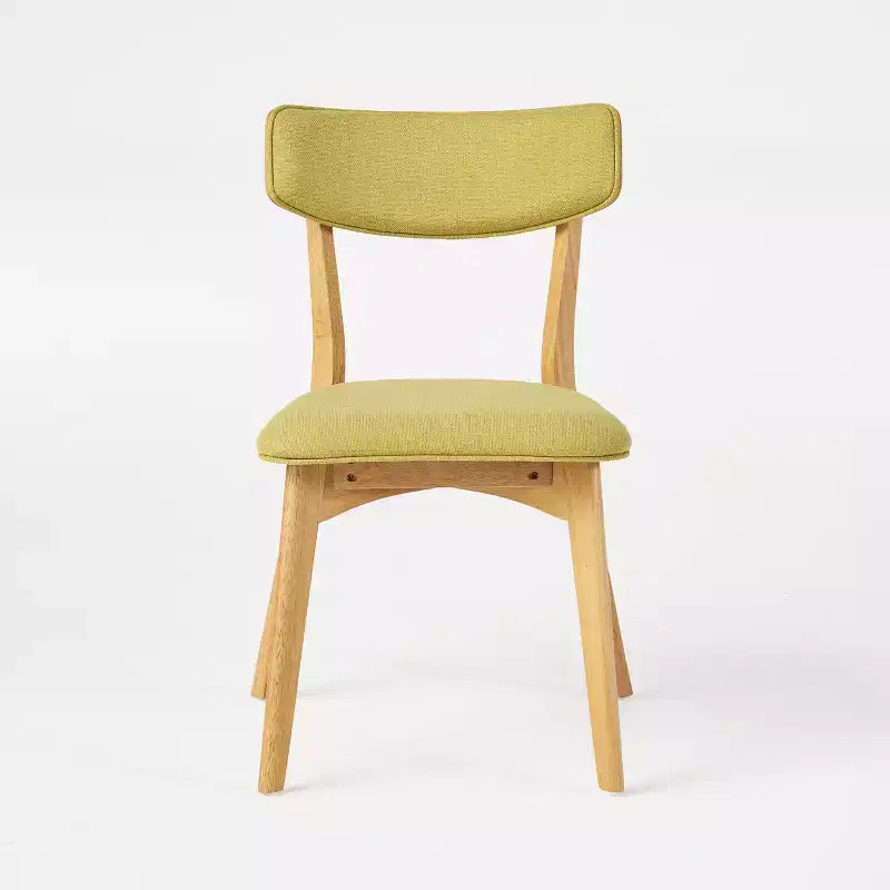 Ensemble de salle à manger 5 pièces style milieu de siècle – Table en bois d'hévéa et 4 chaises rembourrées, 4 places