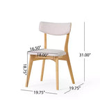 Ensemble de salle à manger 5 pièces style milieu de siècle – Table en bois d'hévéa et 4 chaises rembourrées, 4 places