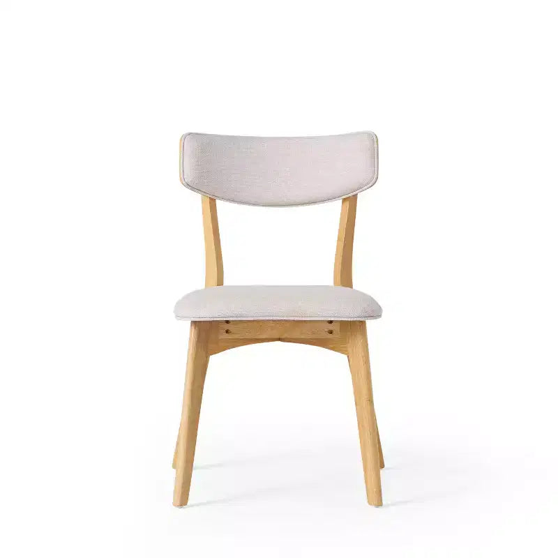 Ensemble de salle à manger 5 pièces style milieu de siècle – Table en bois d'hévéa et 4 chaises rembourrées, 4 places