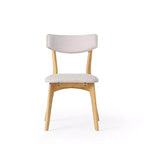 Ensemble de salle à manger 5 pièces style milieu de siècle – Table en bois d'hévéa et 4 chaises rembourrées, 4 places