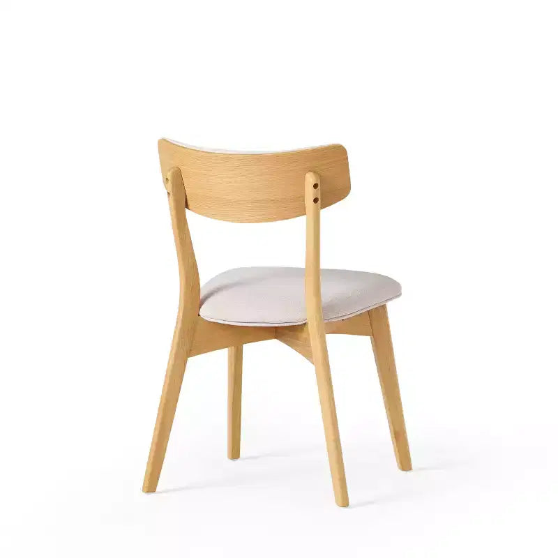 Ensemble de salle à manger 5 pièces style milieu de siècle – Table en bois d'hévéa et 4 chaises rembourrées, 4 places