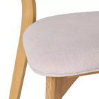 Ensemble de salle à manger 5 pièces style milieu de siècle – Table en bois d'hévéa et 4 chaises rembourrées, 4 places