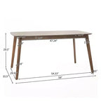 Ensemble de salle à manger 5 pièces style milieu de siècle – Table en bois d'hévéa et 4 chaises rembourrées, 4 places