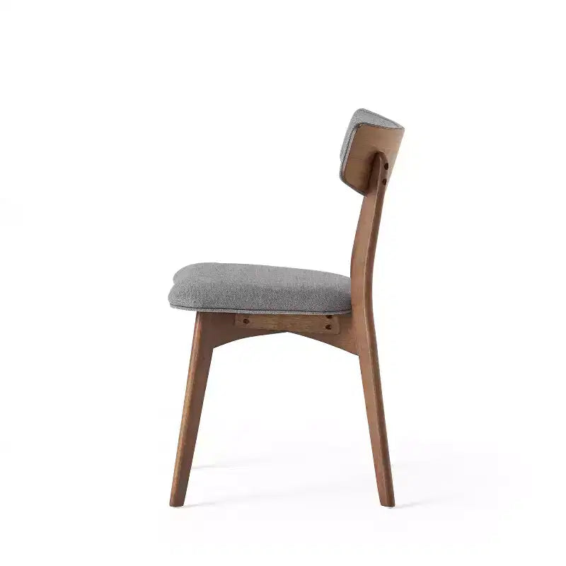 Ensemble de salle à manger 5 pièces style milieu de siècle – Table en bois d'hévéa et 4 chaises rembourrées, 4 places