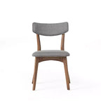 Ensemble de salle à manger 5 pièces style milieu de siècle – Table en bois d'hévéa et 4 chaises rembourrées, 4 places