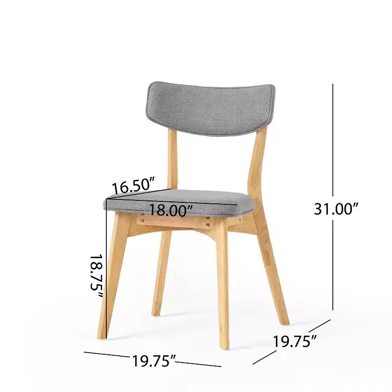 Ensemble de salle à manger 5 pièces style milieu de siècle – Table en bois d'hévéa et 4 chaises rembourrées, 4 places