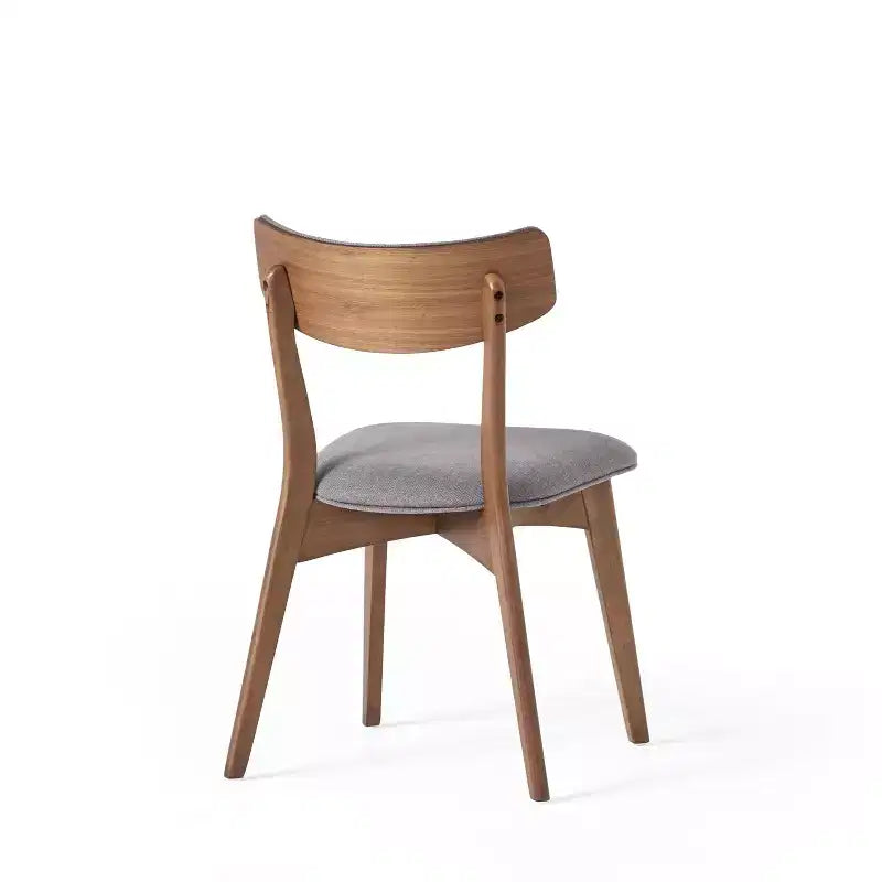 Ensemble de salle à manger 5 pièces style milieu de siècle – Table en bois d'hévéa et 4 chaises rembourrées, 4 places