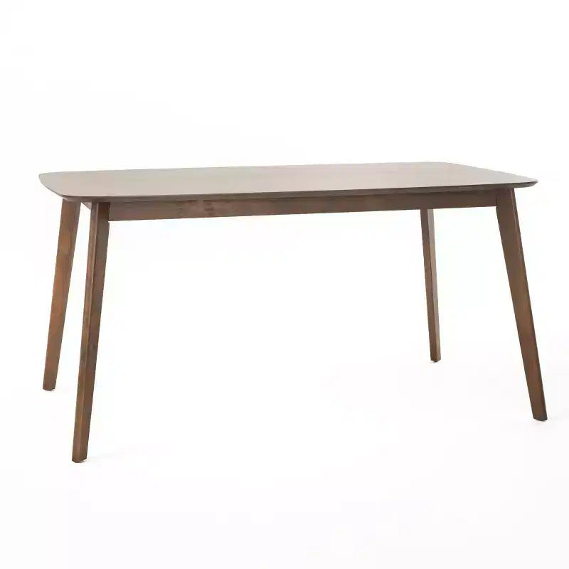 Ensemble de salle à manger 5 pièces style milieu de siècle – Table en bois d'hévéa et 4 chaises rembourrées, 4 places