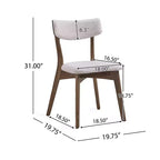 Ensemble de salle à manger 5 pièces style milieu de siècle – Table en bois d'hévéa et 4 chaises rembourrées, 4 places
