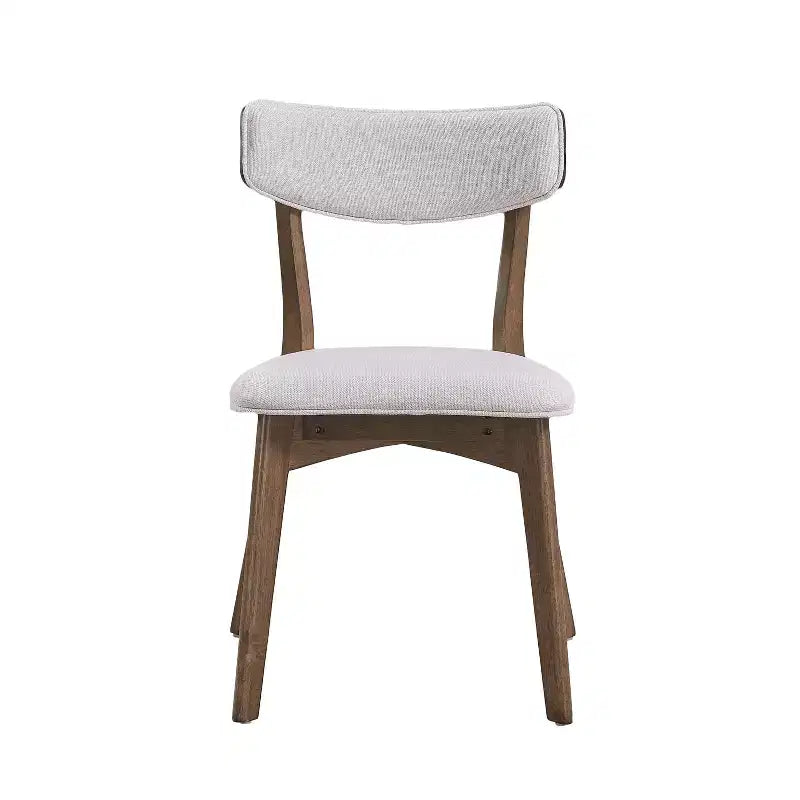 Ensemble de salle à manger 5 pièces style milieu de siècle – Table en bois d'hévéa et 4 chaises rembourrées, 4 places