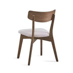 Ensemble de salle à manger 5 pièces style milieu de siècle – Table en bois d'hévéa et 4 chaises rembourrées, 4 places