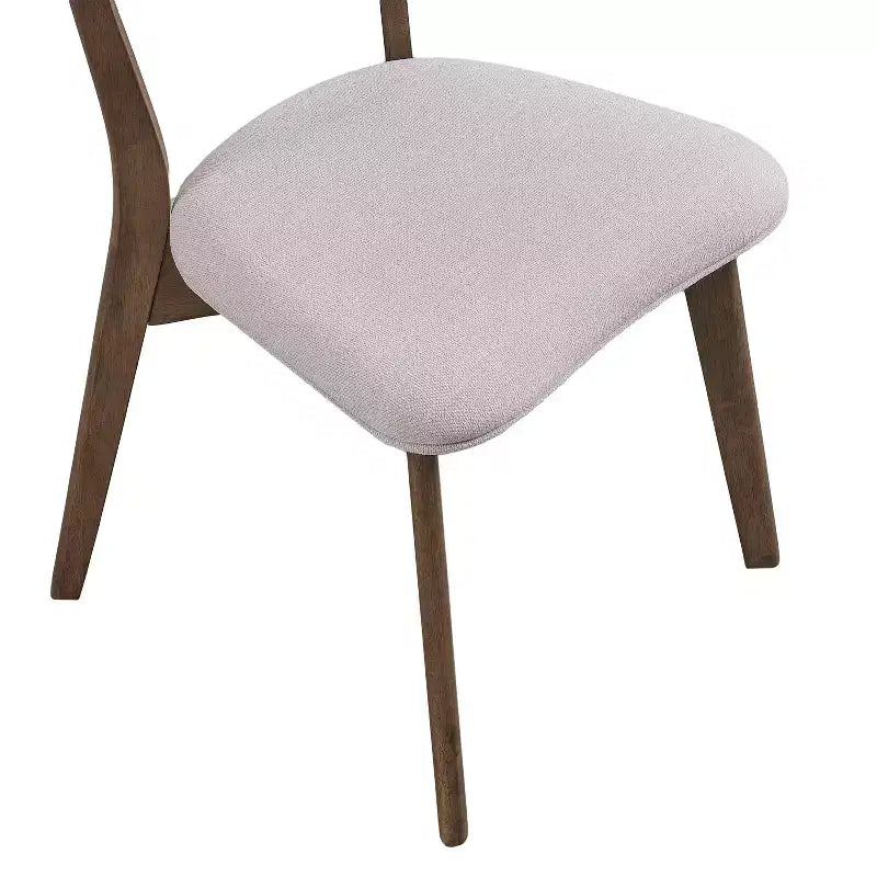 Ensemble de salle à manger 5 pièces style milieu de siècle – Table en bois d'hévéa et 4 chaises rembourrées, 4 places