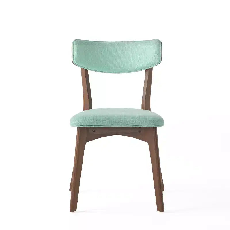 Ensemble de salle à manger 5 pièces style milieu de siècle – Table en bois d'hévéa et 4 chaises rembourrées, 4 places