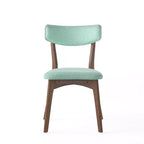 Ensemble de salle à manger 5 pièces style milieu de siècle – Table en bois d'hévéa et 4 chaises rembourrées, 4 places