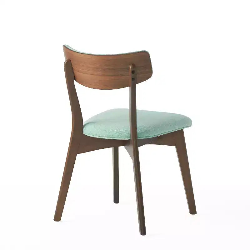 Ensemble de salle à manger 5 pièces style milieu de siècle – Table en bois d'hévéa et 4 chaises rembourrées, 4 places