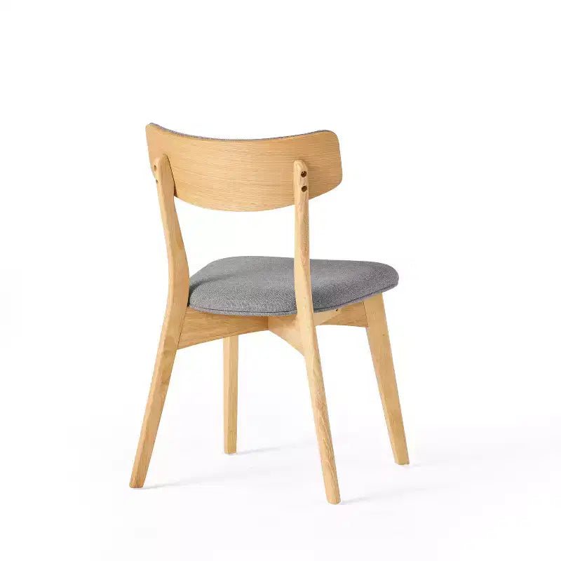 Ensemble de salle à manger 5 pièces style milieu de siècle – Table en bois d'hévéa et 4 chaises rembourrées, 4 places
