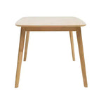 Ensemble de salle à manger 5 pièces style milieu de siècle – Table en bois d'hévéa et 4 chaises rembourrées, 4 places
