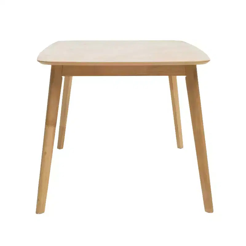 Ensemble de salle à manger 5 pièces style milieu de siècle – Table en bois d'hévéa et 4 chaises rembourrées, 4 places