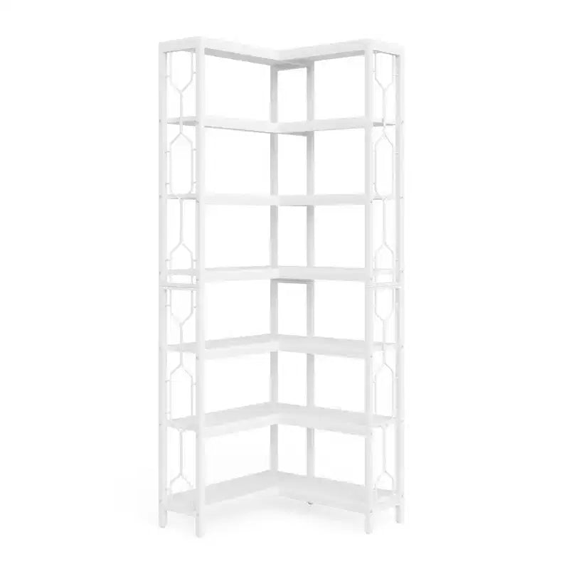 Étagère d'angle hexagonale à 7 niveaux – Meuble de rangement peu encombrant, cadre en métal noir