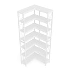 Étagère d'angle hexagonale à 7 niveaux – Meuble de rangement peu encombrant, cadre en métal noir