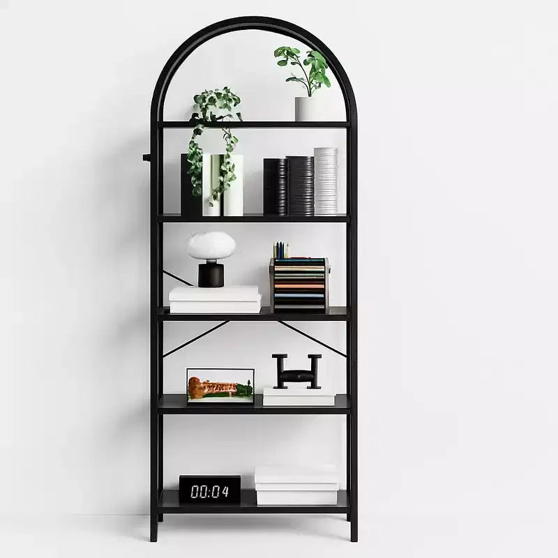 GustoWave Arched Bookshelf 5 Tier Bookcase Display Racks Tall Bookshelves Modern Storage Rack Shelf Large Wood Book Shelf for Bedroom, Living Room