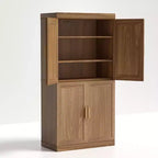 Meuble de Rangement pour Cuisine en Bois Autonome – 6 Étagères, 4 Portes, Organisateur de Rangement de Cuisine