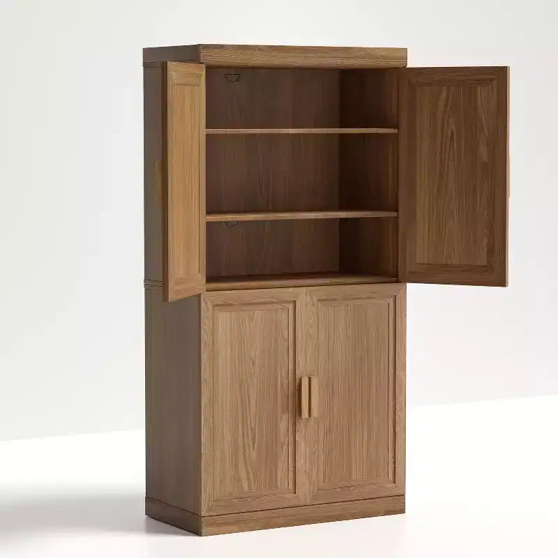 Meuble de Rangement pour Cuisine en Bois Autonome – 6 Étagères, 4 Portes, Organisateur de Rangement de Cuisine