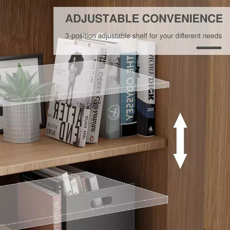 Meuble de Rangement pour Cuisine en Bois Autonome – 6 Étagères, 4 Portes, Organisateur de Rangement de Cuisine