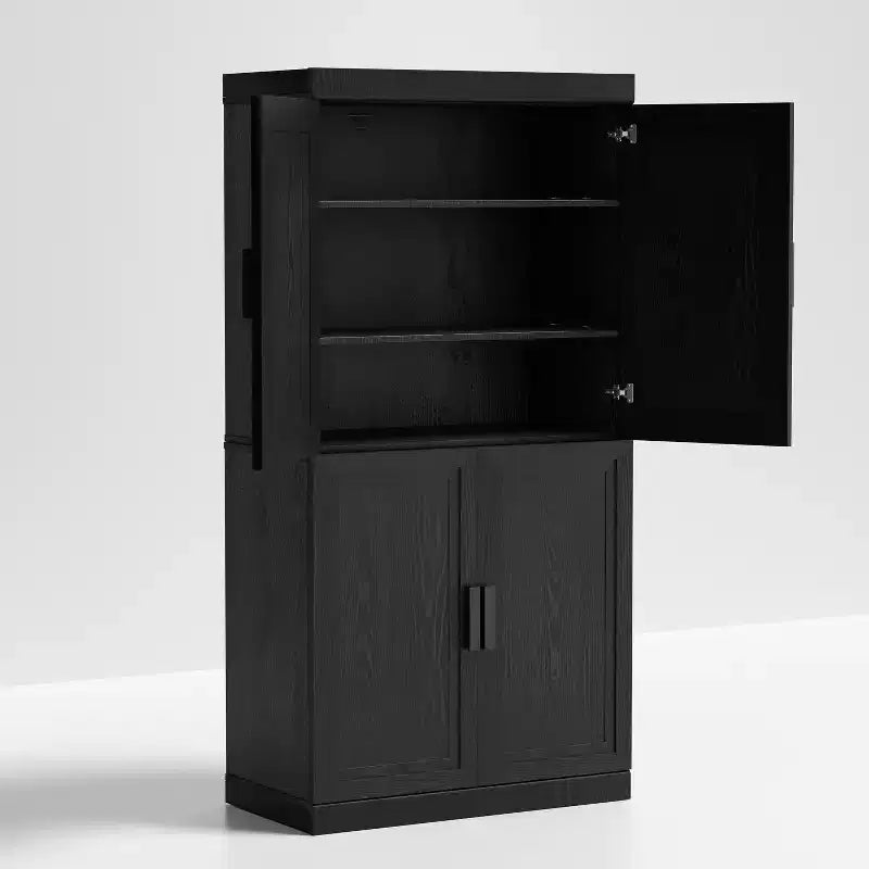 Meuble de Rangement pour Cuisine en Bois Autonome – 6 Étagères, 4 Portes, Organisateur de Rangement de Cuisine