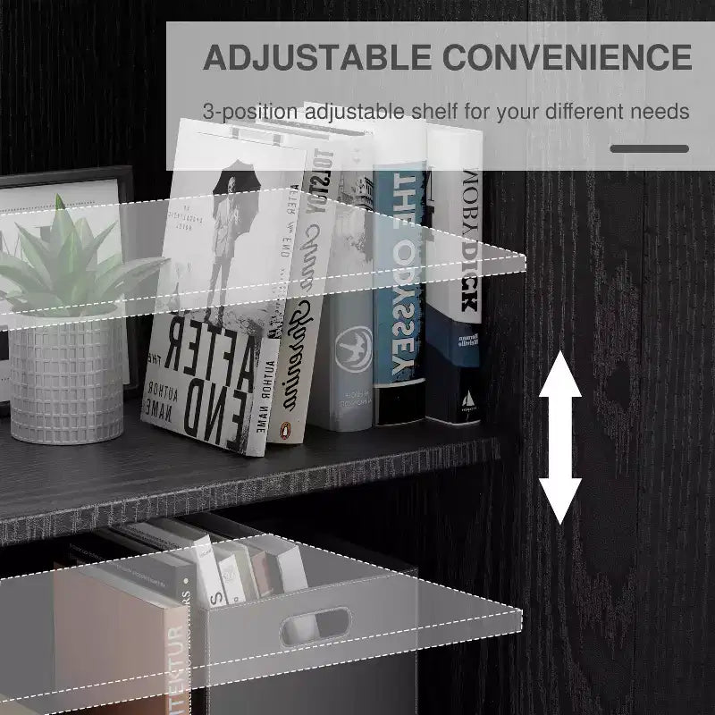 Meuble de Rangement pour Cuisine en Bois Autonome – 6 Étagères, 4 Portes, Organisateur de Rangement de Cuisine