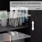 Meuble de Rangement pour Cuisine en Bois Autonome – 6 Étagères, 4 Portes, Organisateur de Rangement de Cuisine